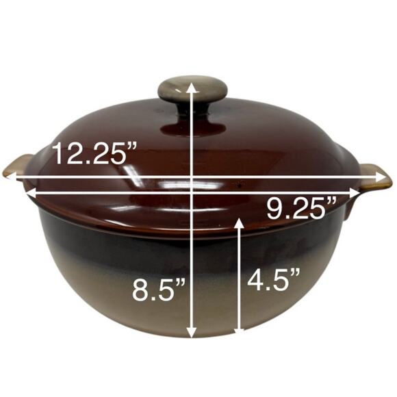 Sango Splash Brown 4951 Stoneware 3 Qt Covered Casserole Dutch Oven - Picture 2 of 10